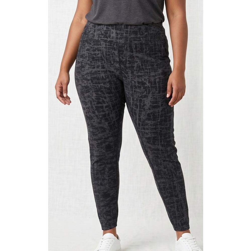 Calvin Klein Performance Quick Dry Leggings 0X Black Gray Print